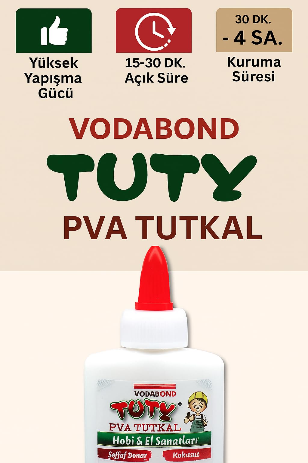 VODABOND TUTY PVA TUTKAL 100 ML ŞEFFAF DONAR
