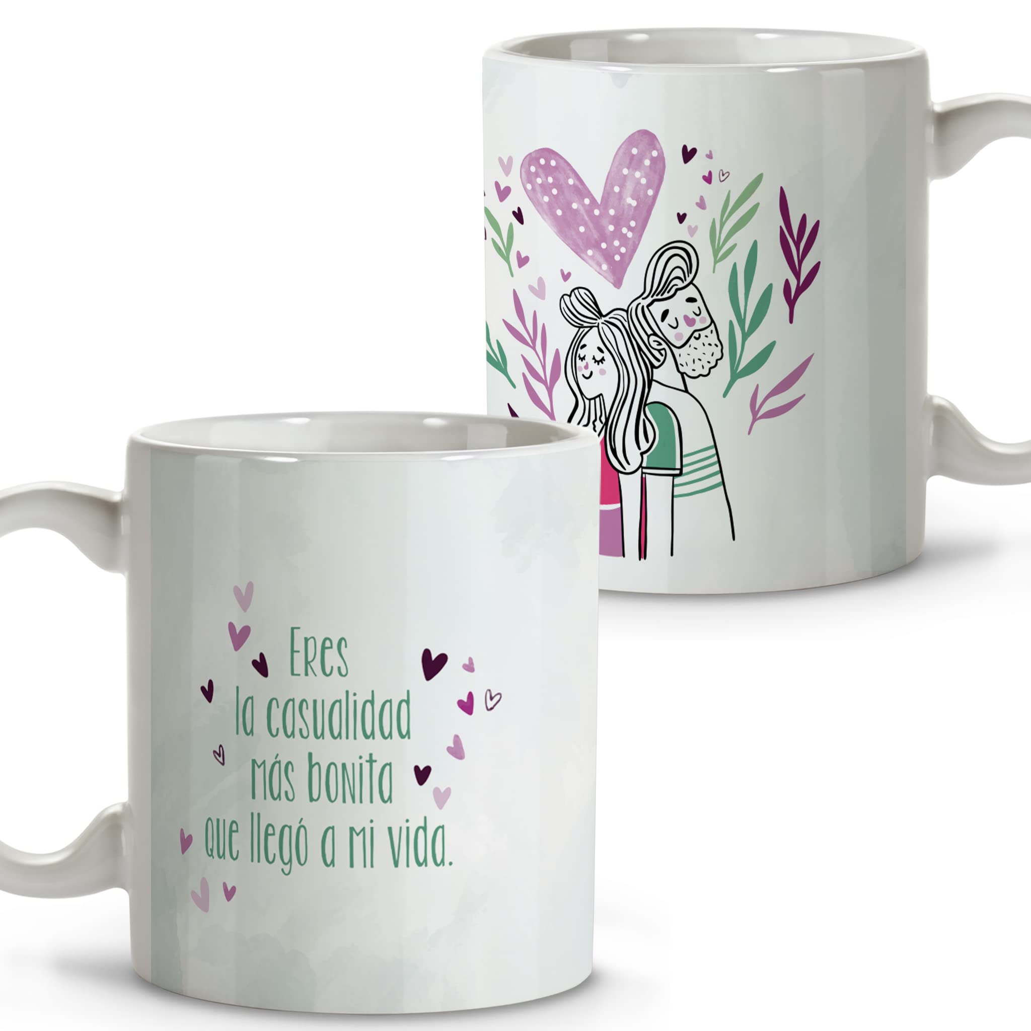 LolaPix Couple Mug Gifts for Couples Original Valentine's Day Ceramic Mug 11oz, Random