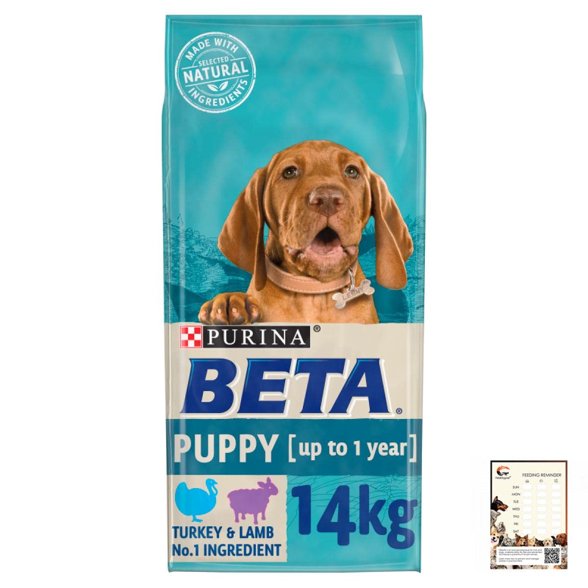 PetsMagnet 14kg BETA Puppy Turkey & Lamb Dry Dog Food plus Feeding Reminder