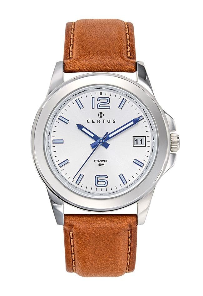 Certus Montre Homme Acier Cuir Marron 611189