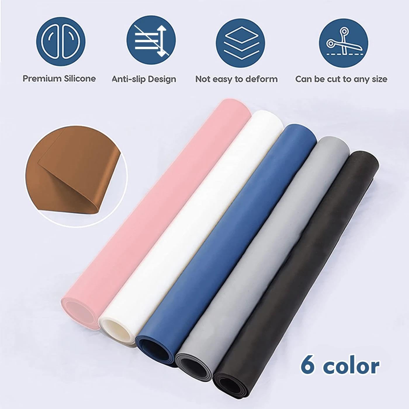 Tapis De Table Doux De Grande Taille, Couleur Unie, en Silicone, Isolant, Anti-salissure, Anti-Huile, Tapis De Table, Résistant À La Chaleur, Antidérapant, Tapis De Cuisine, Tapis D'assiet