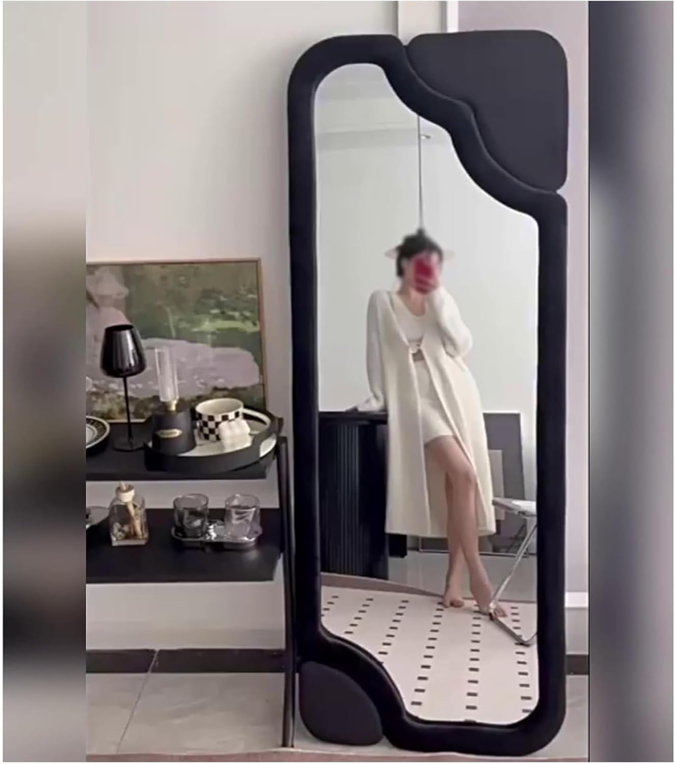 アーチ型スタンドミラー ルーミー 姿見 全身鏡 飛散防止 アーチ型