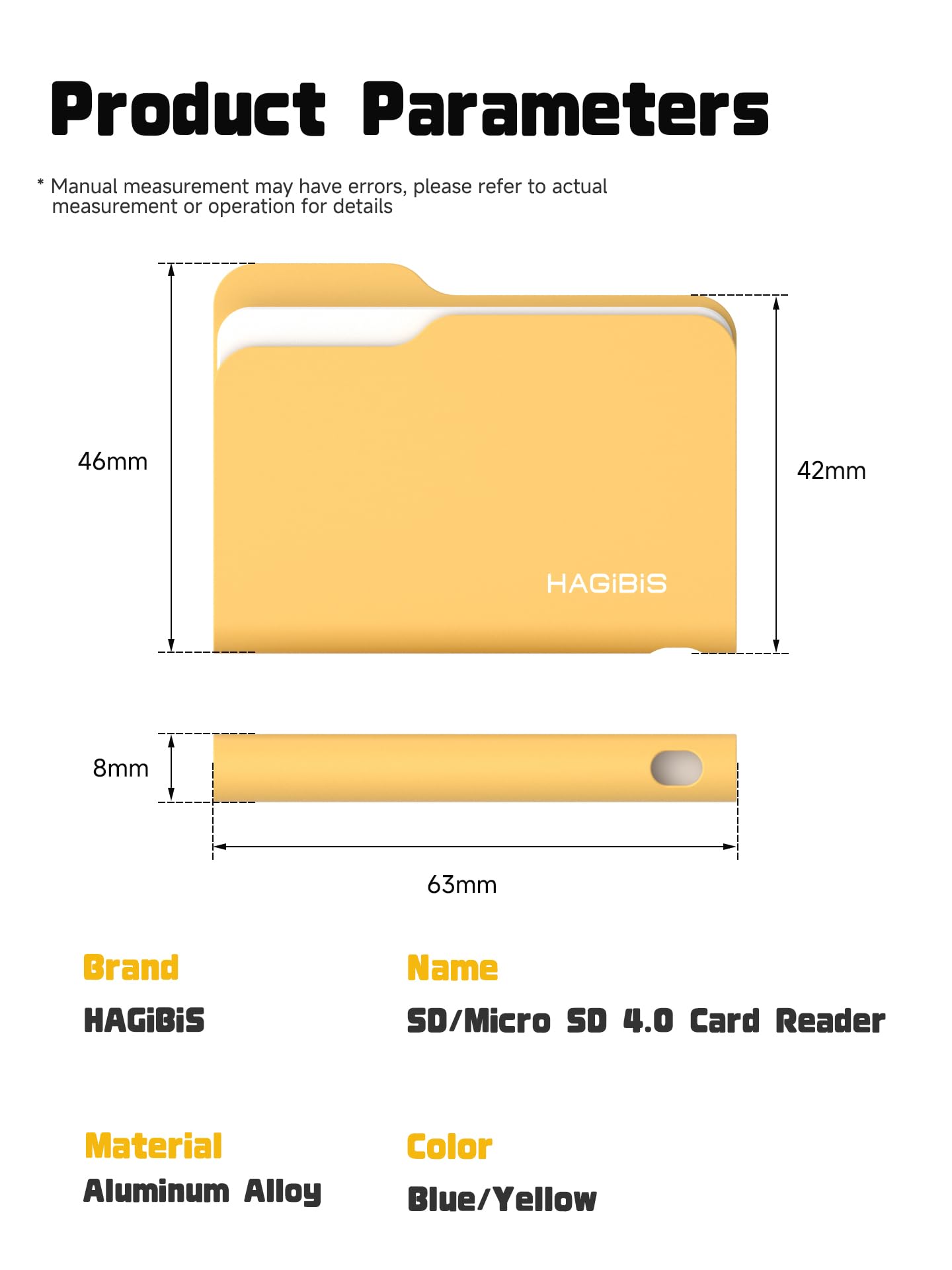 Hagibis Lettore di schede SD/Micro SD 4.0, stile cartella ad alta velocità USB-C a lettore di schede di memoria, adattatore Micro SD SDXC SDHC UHS-II cartella per iPhone 17 16 15 Pro Max, MacBook Pro