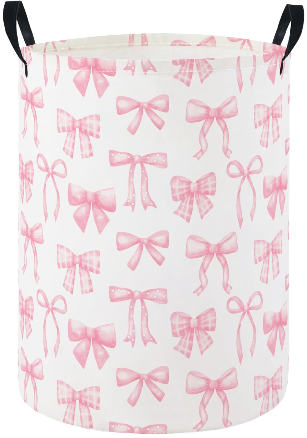 Cesta de lavandería para bebé organizador de juguetes tamaño 15.7 pulgadas de diámetro x 19.7 pulgadas de alto color rosa material algodón y lienzo