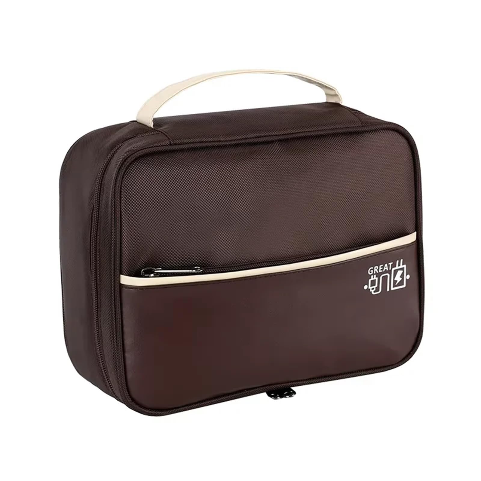 Organizer Cavi Custodia for accessori elettronici da viaggio for organizer for elettronica da 2 pezzi, custodia for cavi portatile for caricabatterie for tablet con scheda SD for unità flash(Dark Bown