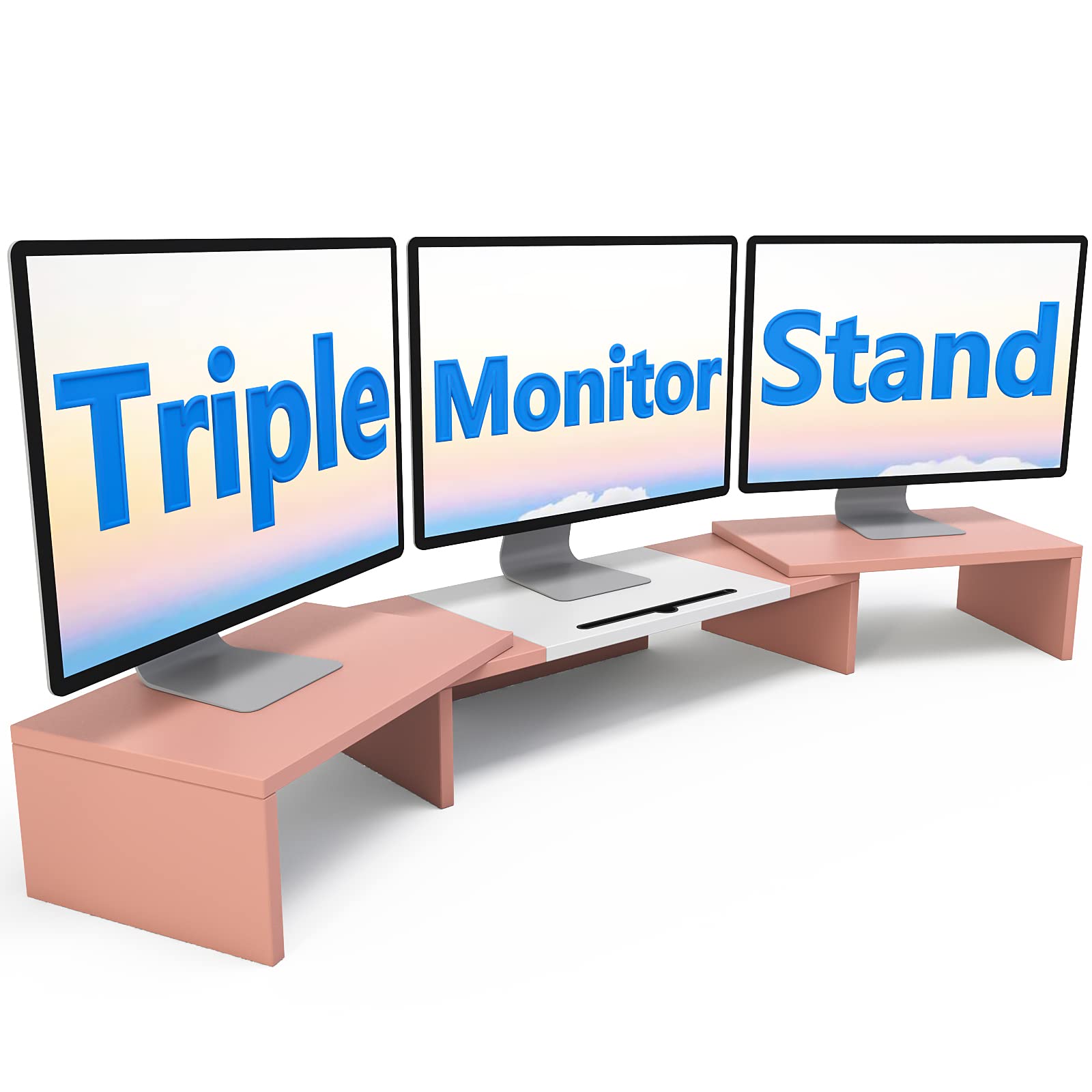 Buy WESTREE Triple Monitor Stand Riser, Extra Long Monitor Stand for 3