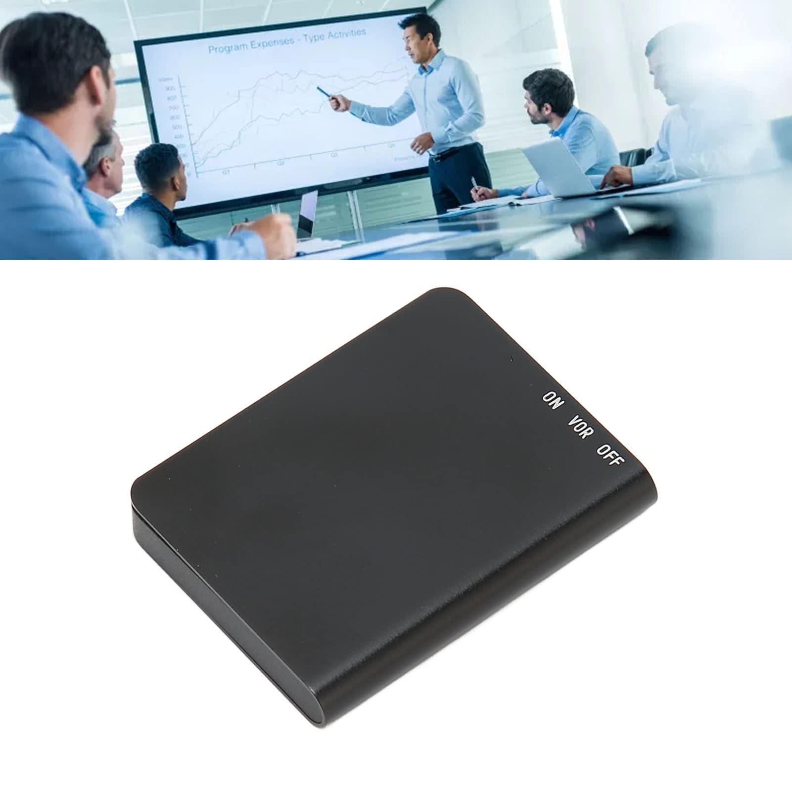 Grabadora de voz digital, reproductor de MP3, grabadora activada por voz, reducción de ruido HD, mini para clase para entrevistas para reuniones (inglés neutro, negro, 32 GB)