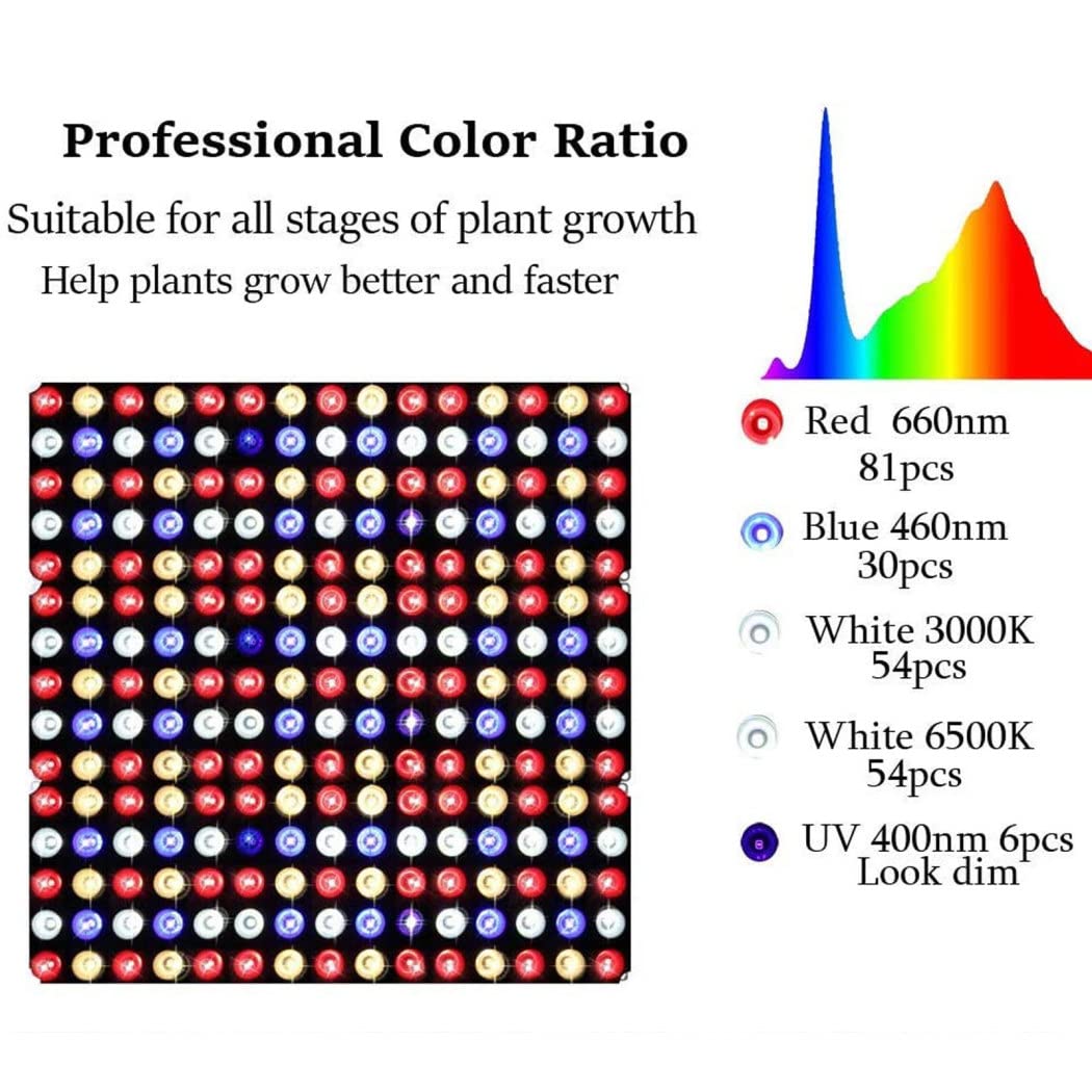 150w Lampara de Planta LED Cultivo Tubo, Full Spectrum con Luz Azul Roja, Temporizador 3/6/12h, para la Germinación, el Crecimiento y la Floración de Las Plantas, Lampara de Cultivo