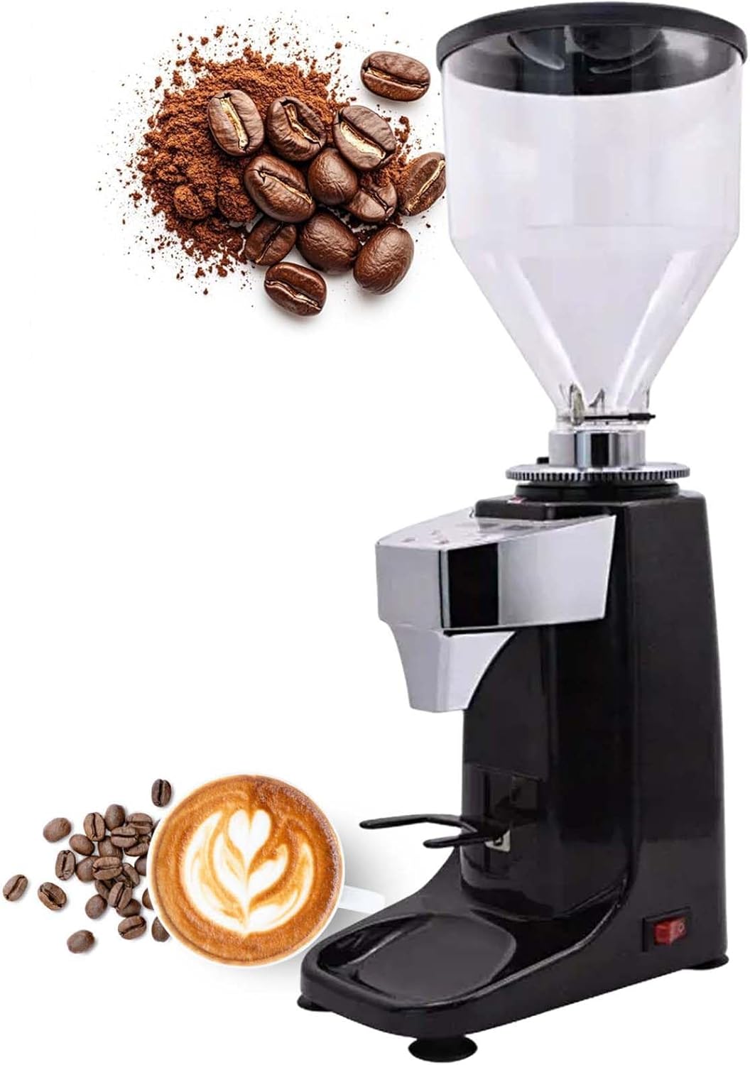 Electric Coffee Grinder Machine,Stainless Steel Grinding Disc,1.5L Professional Espresso Coffee Bean Grinder (Black)