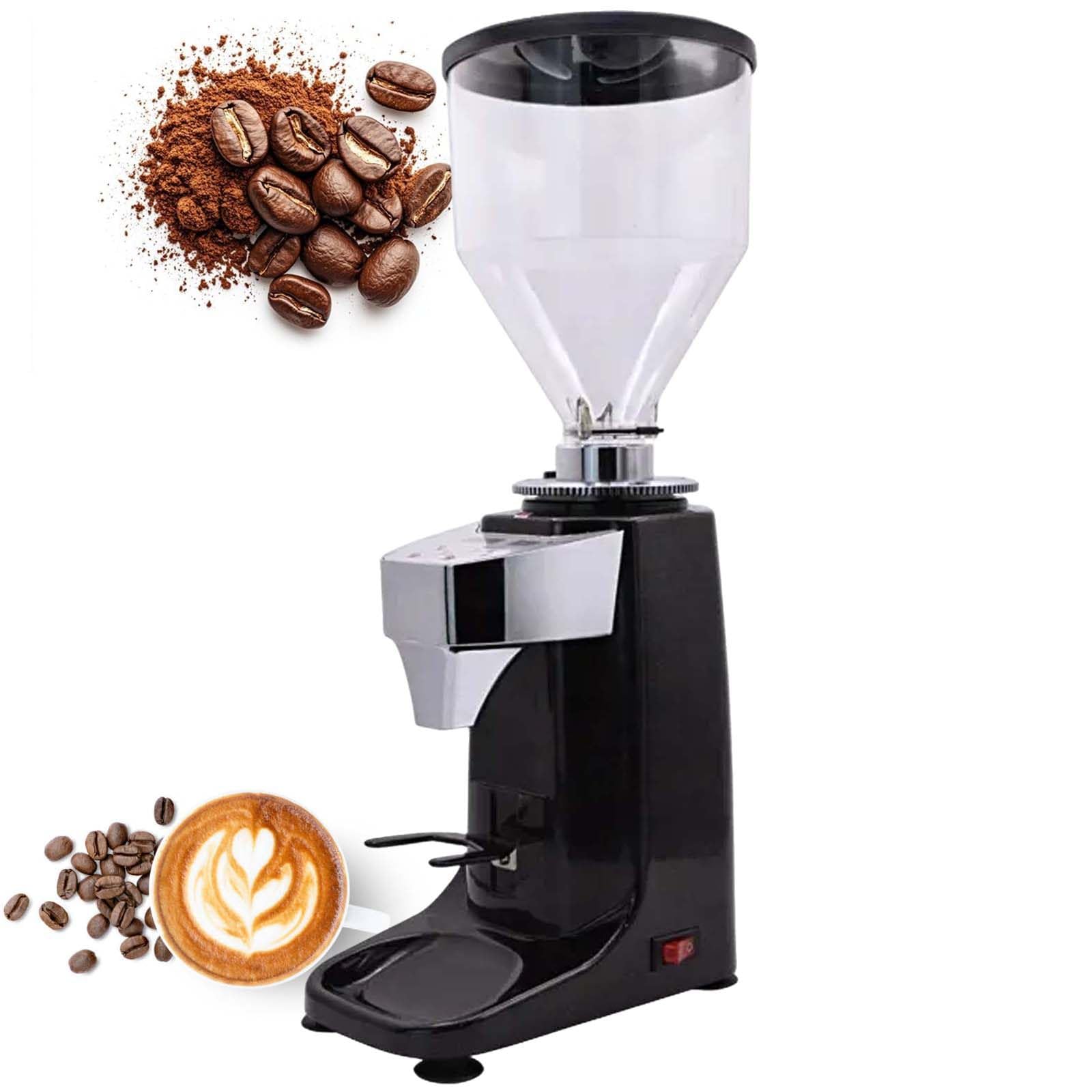 Elektryczny młynek do kawy, tarcza mieląca ze stali nierdzewnej, profesjonalny młynek do kawy espresso o pojemności 1,5 l (czarny)