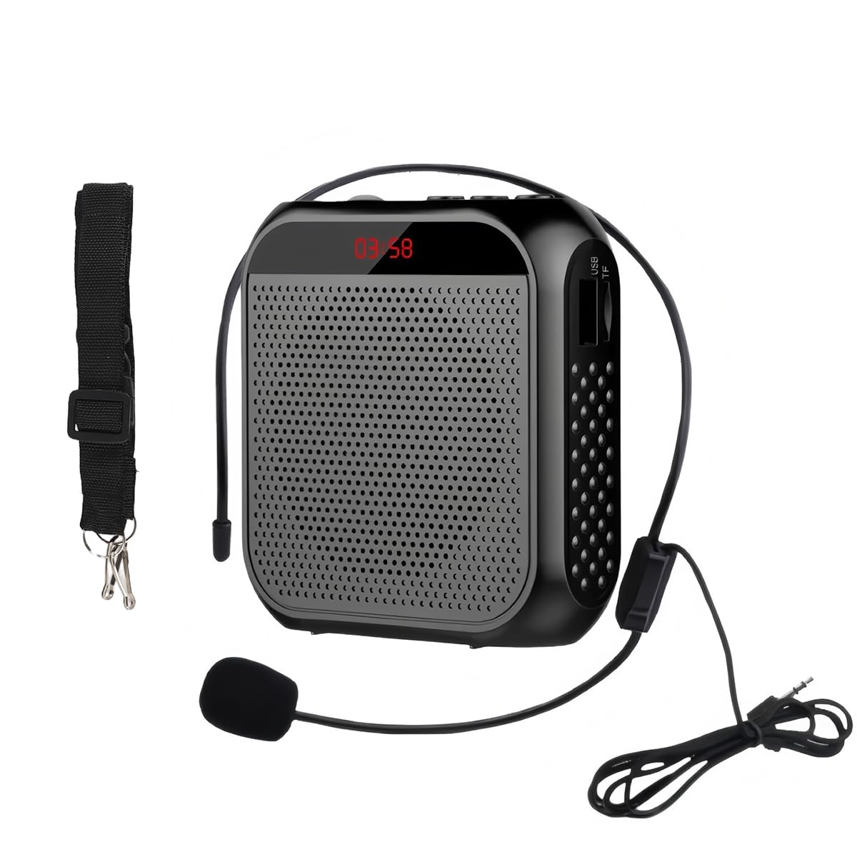 Enceinte Portable avec Microphone intégré pour Enseignants, réunions, Guides touristiques, Yoga, salles de Classe (Noir)