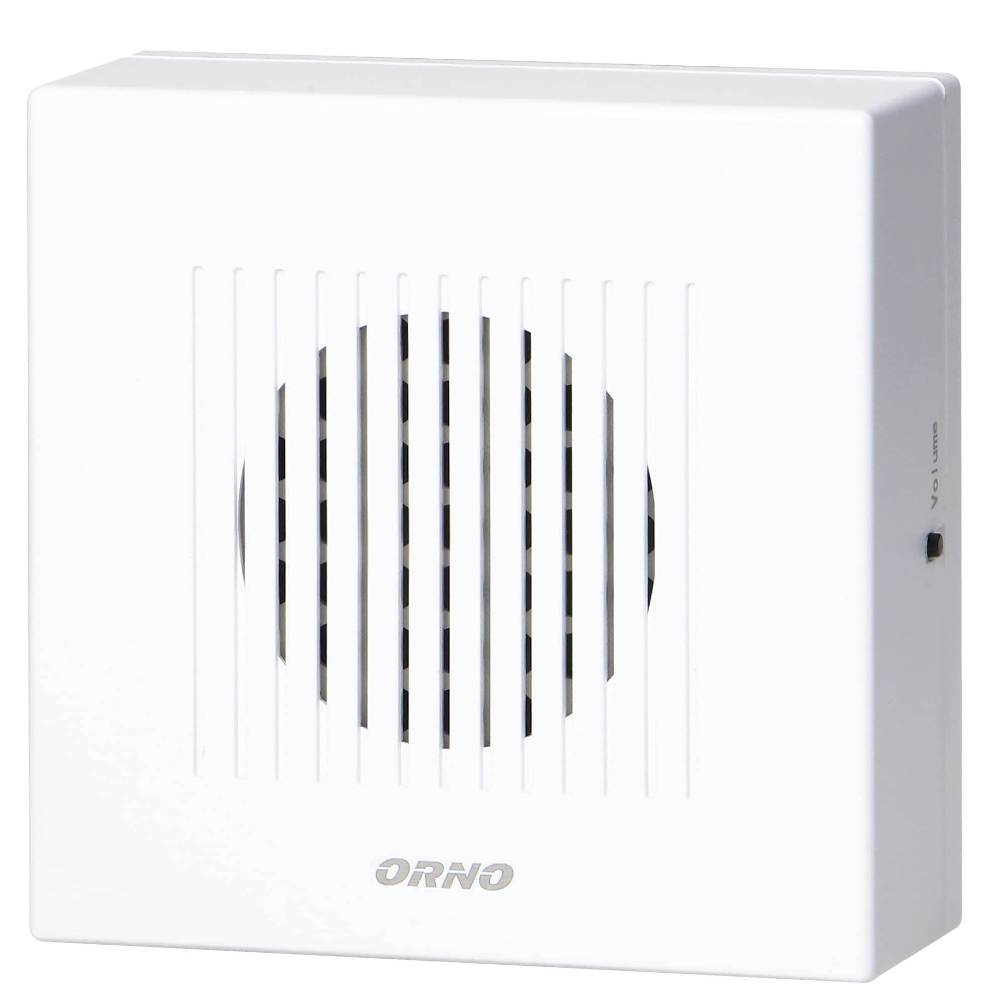 ORNO RINGIL Mini AC dzwonek radiowy do użytku na zewnątrz, wodoszczelny, mechaniczny gong, dwukolorowy, 30-80 dB, biały, 230 V AC