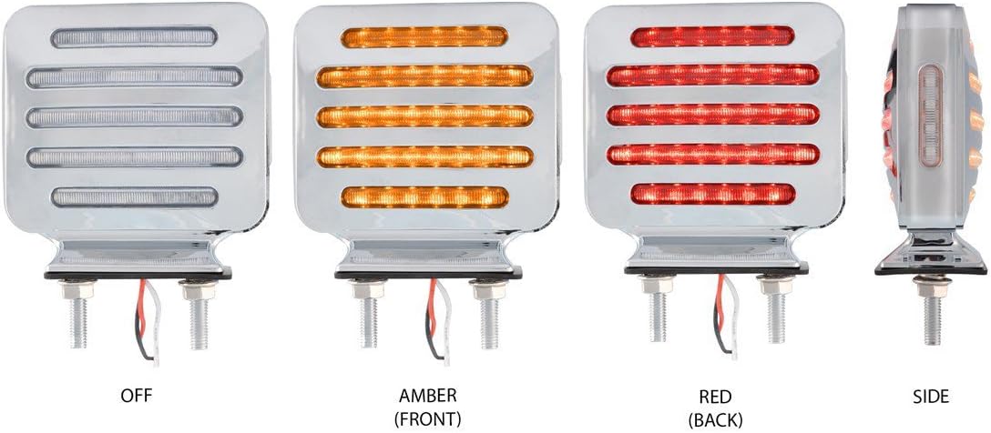 Trux Accessories tled-fsc - Flatline Double Face Double Post Square Clear Led