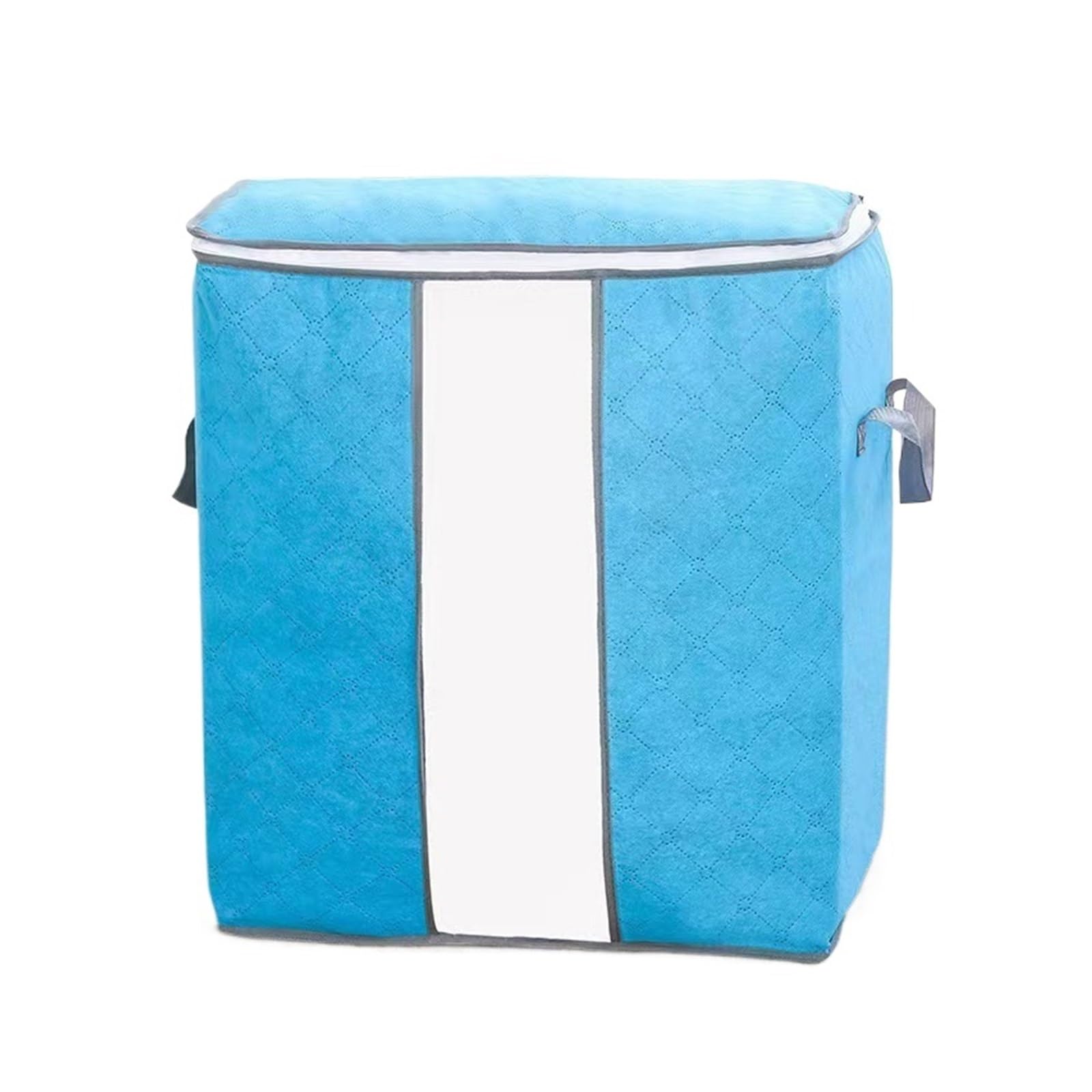 RRYPBOVG Foldable Blanket Storage Bags 3PCS 60L Foldable Quilt Storage Bag - Home Blanket Luggage Organizer with Zipper -Wardrobe Space Saver(Light blue)