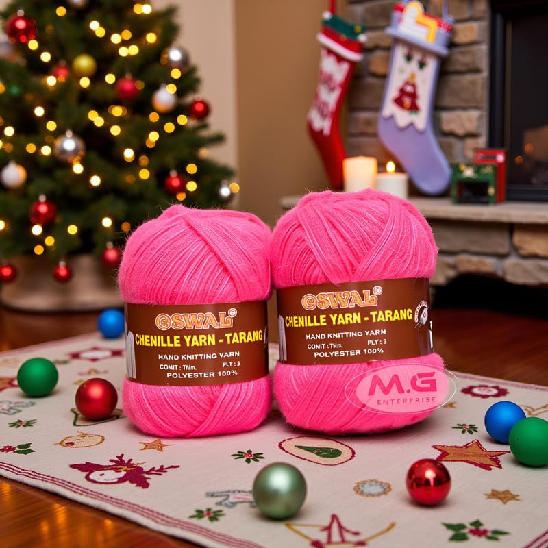 Image of M.G Knitting Wool Yarn, Soft Fancy Feather Wool Rose 400 GMS Best Used with Knitting Needles, Soft Fancy Wool-OL Art-HEI