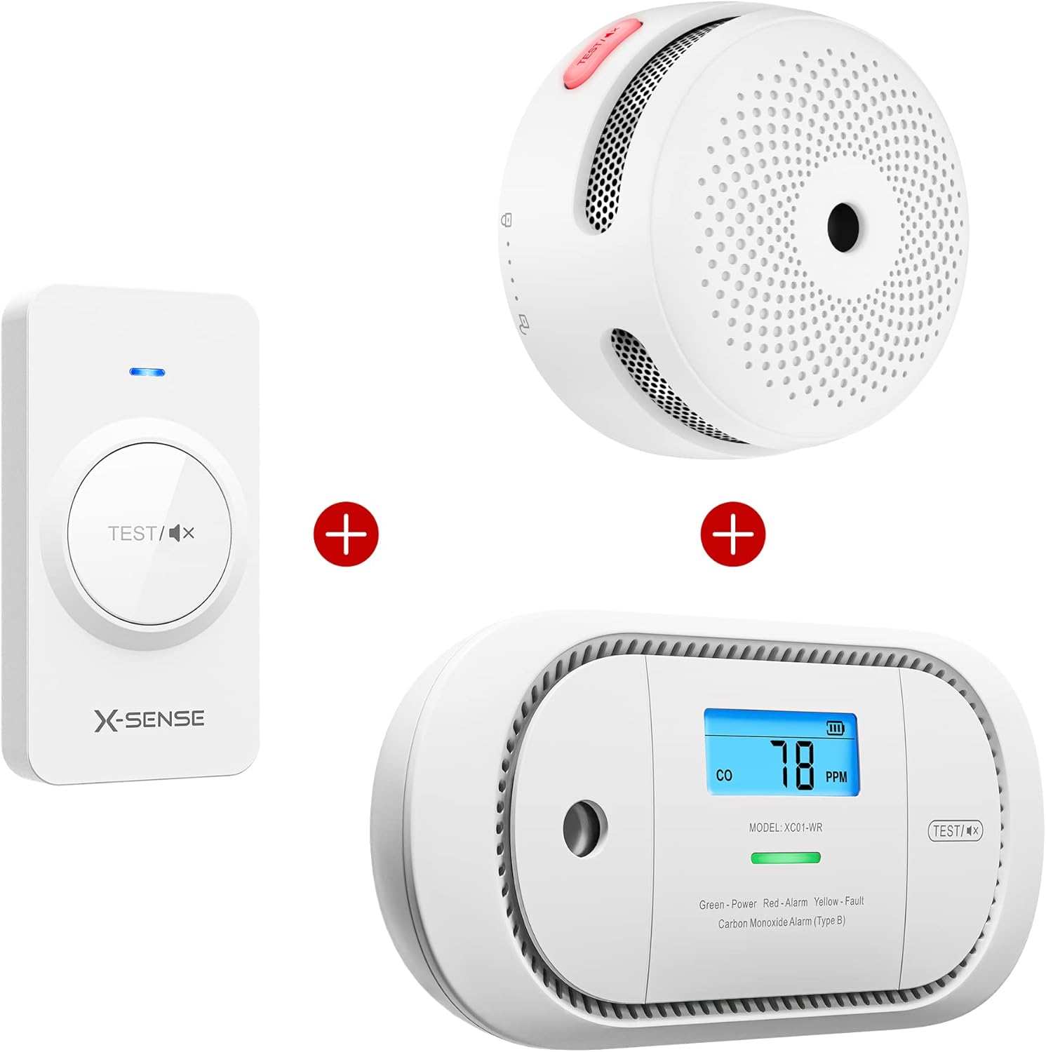 XSense Wireless Interconnected Smoke Detector Fire Alarm XS01WR (1