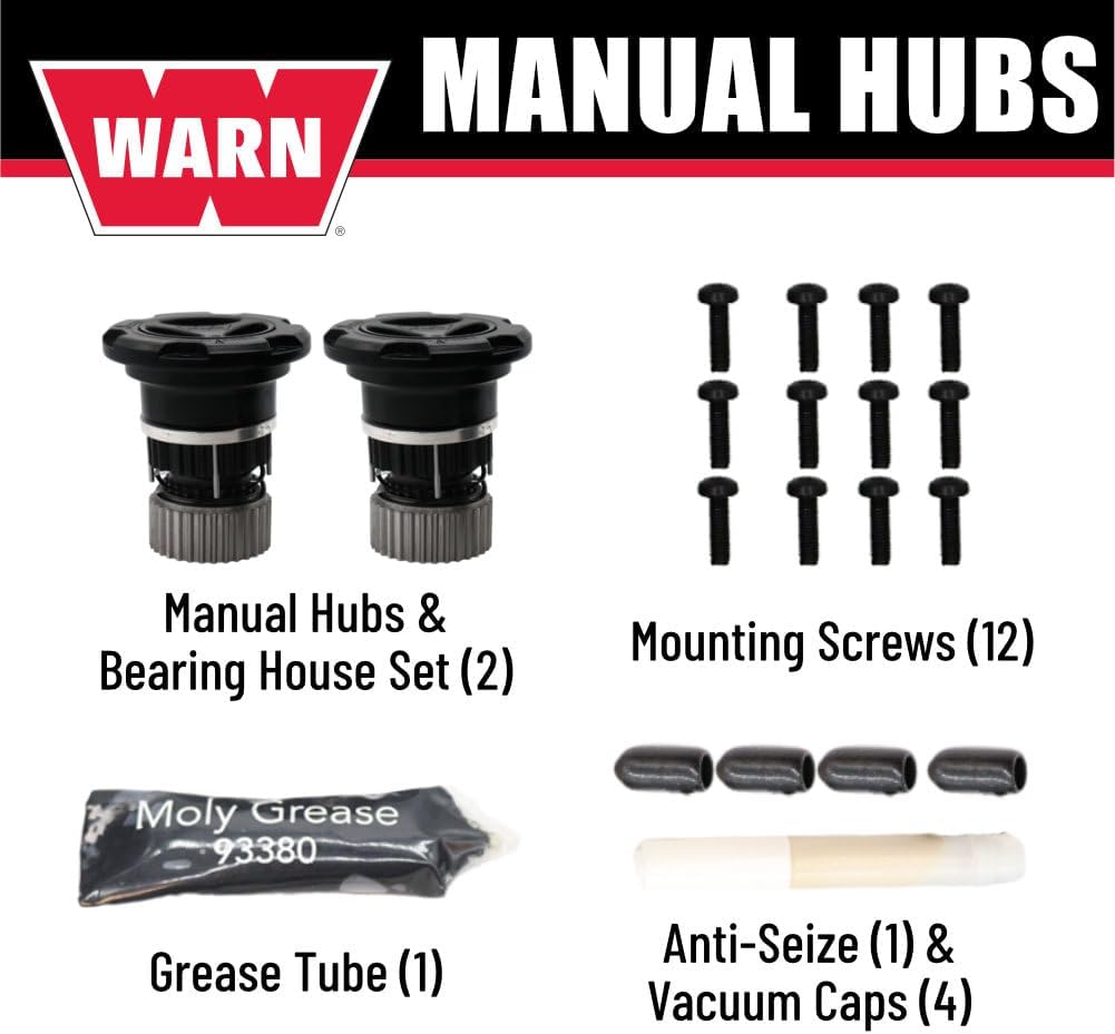 WARN 95060 Premium Manual Locking Hubs – 35 Spline – Fits 2005–2026 Ford Super Duty F‑250/F‑350/F‑450/F‑550 – Black Powder‑Coated – Set of 2 – Heavy‑Duty All‑Metal Construction