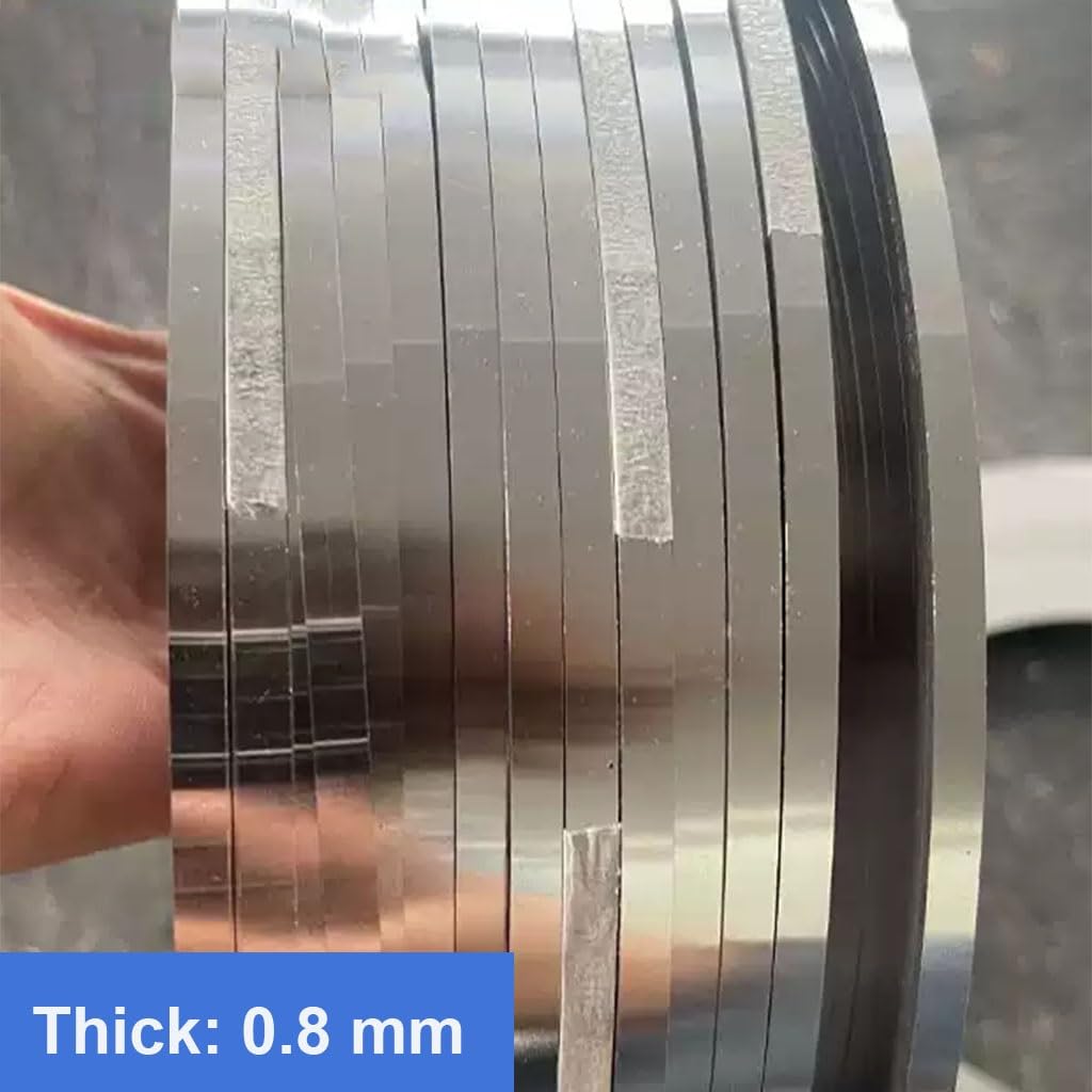1pc High Elasticity 301 Stainless Steel Strip - 0.8mm Thick Foil Strip in Various Widths (5mm to 100mm) for Springs and More(0.8x50x1000mm)