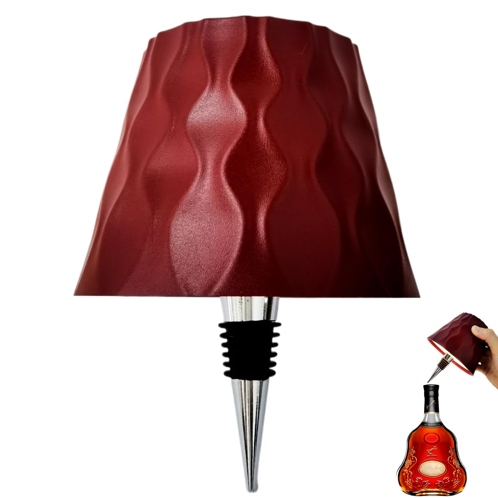 Generico Lampada per Bottiglia, Lampada per Bottiglia Senza Fili Lampade da Tavolo a Bottiglia Ricaricabile con Controllo Tattile, 3 Colori Dimmerabili per Casa, Bar e Ristoranti (Rosso)
