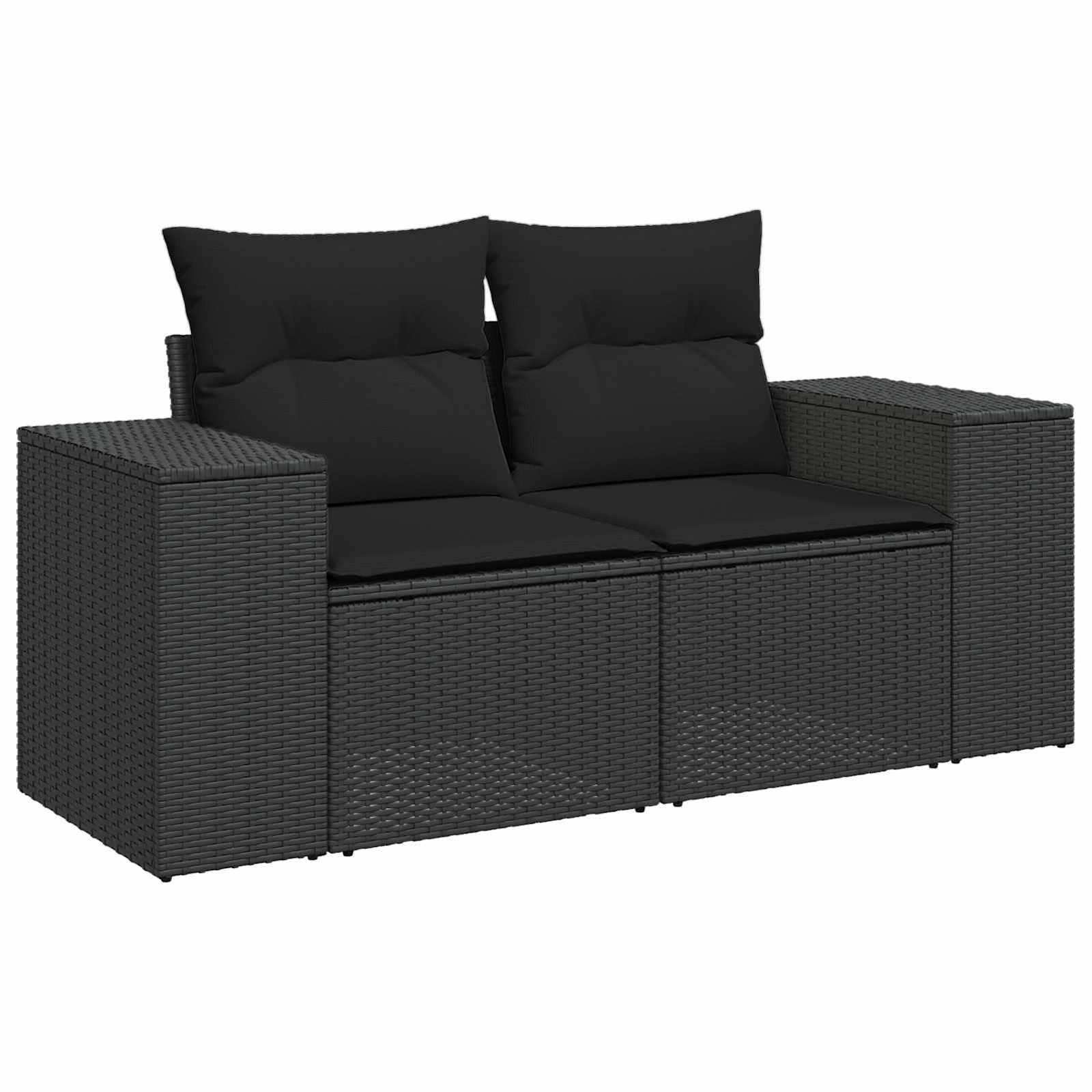 Zestaw Sof Ogrodowych z Poduszką 10 Części Czarny Modułowy Rattan poli Ogrodowy Salonik Ogród Taras Narożnik Meble Wypoczynkowe z Stół Stołki 276x204x85 cm Wysoka Jakość Odporność UV