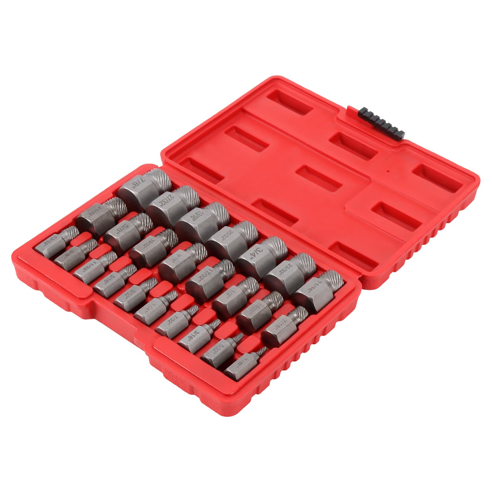 Juego de destornilladores de 25 piezas con bolsa de transporte, destornillador izquierdo y extractor de pernos para tornillos dañados – Herramienta profesional para quitar pernos rotos y