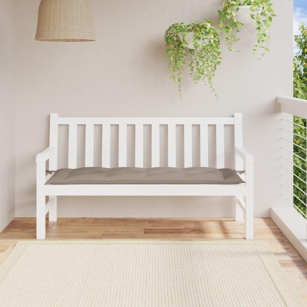 Coussin pour banc de jardin imperméable et antidérapant taupe