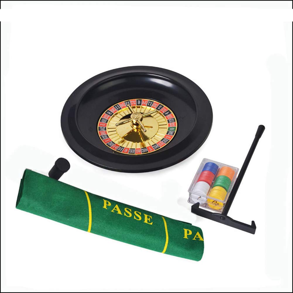 10 Zoll Roulette-Rad Party-Roulette-Rad-Set Unterhaltungs-Freizeit-Tischspiele für Familienspaß,Schwarz