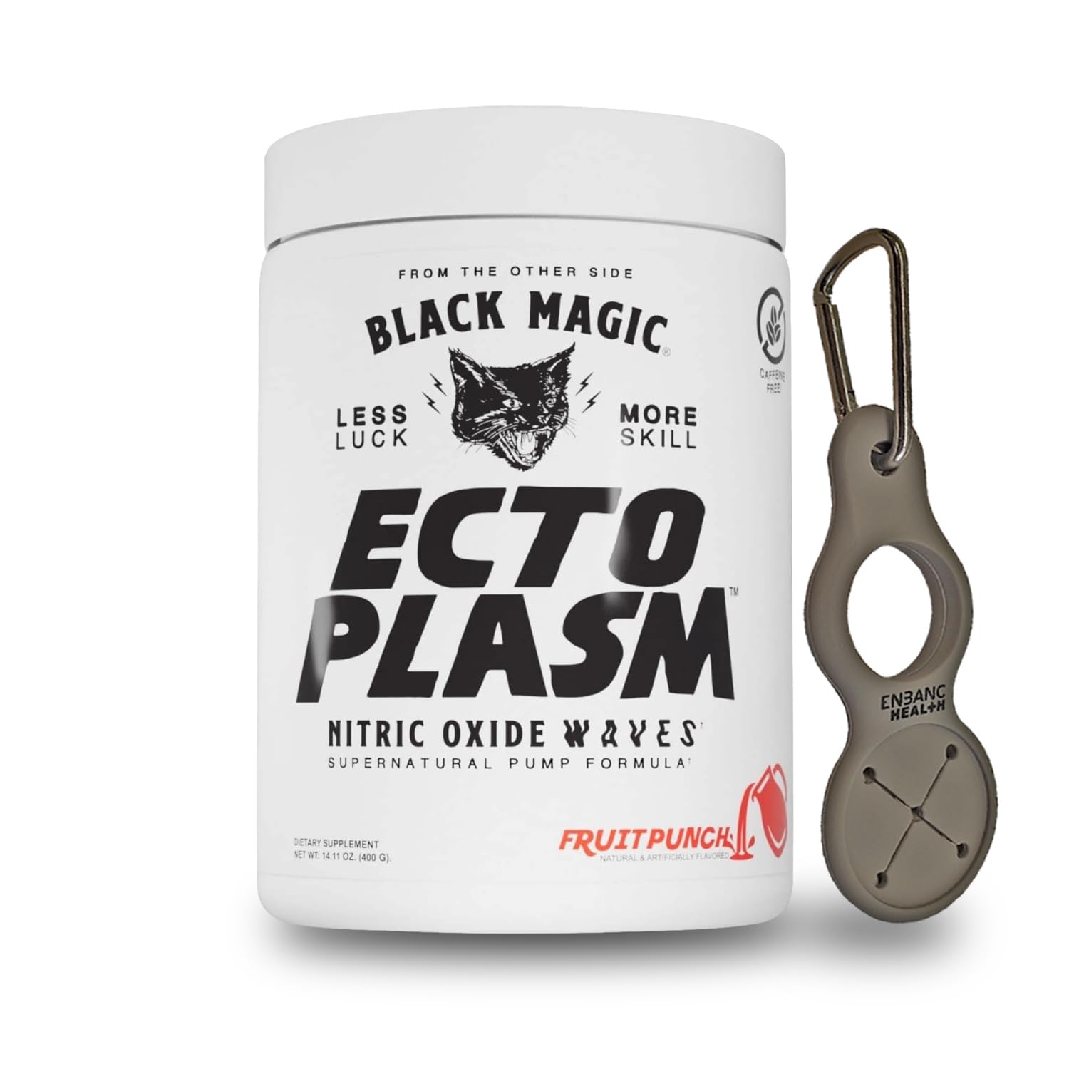 Black Magic Ecto Plasm - Fruit Punch - Handcrafted Pump Igniter, Increased Hydration & Vascularity (400g, 20 Scoops) with Enbanc Health Keychain