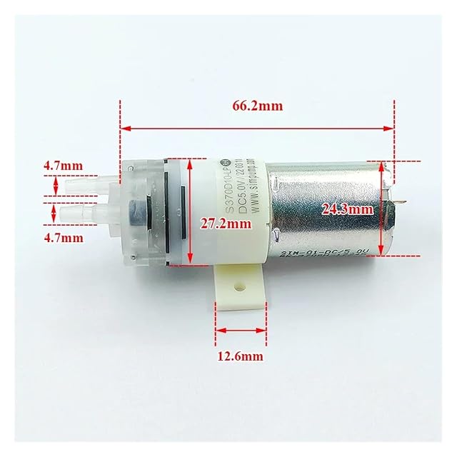 Foto 4 de 7 de GUIPENG Microbomba de Agua S370D10-LP de 3 V-6 V, 3,7 V y 5 V CC, diafragma de 27 mm, autocebante
