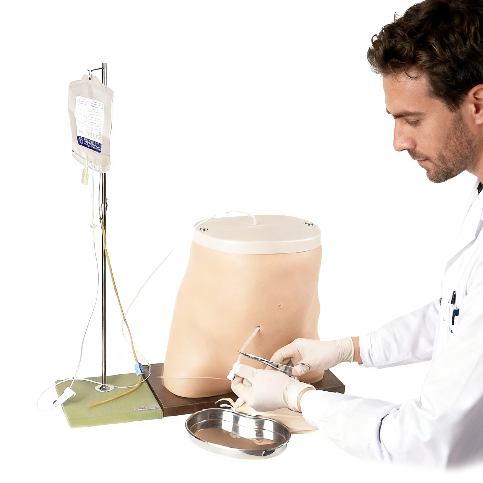 Modèle de dialyse péritonéale, mannequin de l'abdomen humain pour l'éducation médicale, démonstration et simulation avec design d'insertion de tube