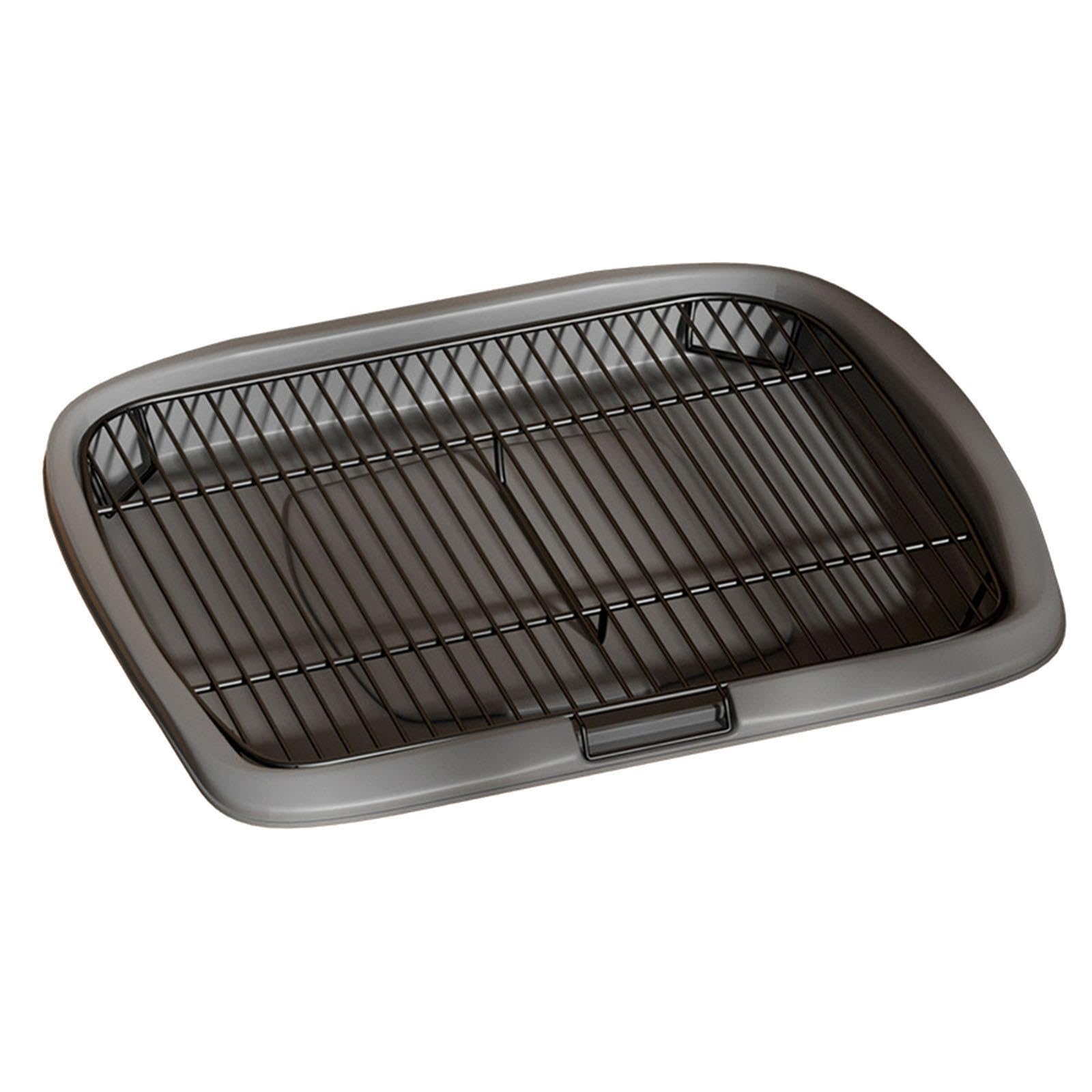 Bandeja de Arena para Perros portátil, Ligera, fácil de, Gris, SG | rejilla extraíble, ideal para interiores y exteriores. Limpiador de bandejas de arena para perros pequeños y medianos.