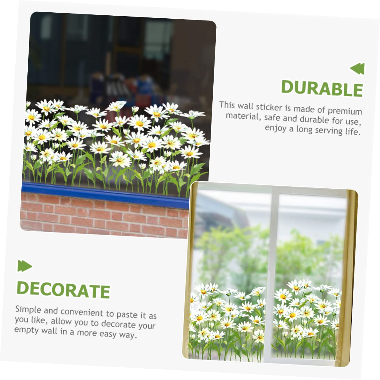 DOITOOL 4piezas Calcomanías De Flores Para Paredes Adhesivos Decorativos Removibles Para Ventanas y Puertas Decoración Elegante Para Salas Habitaciones y Oficinas