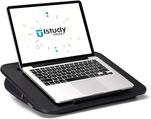 Escritorio de regazo con cojín lavable – Se adapta a laptops de hasta 15.6 pulgadas – Escritorio portátil y soporte para laptop – Escritorios de