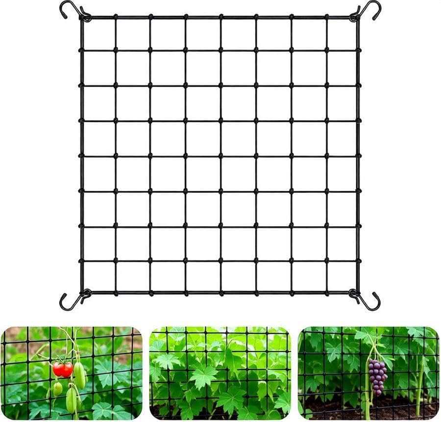 MTE Elastic Trellis Netting for Grow Tent Garden Reusable, 80 x 80 cm with 4 Steeel Hooks, Plant Support Net for Garden, Hydroponic Grow Room Scrog Net for Gardening Indoor (1pc 80 * 80cm)