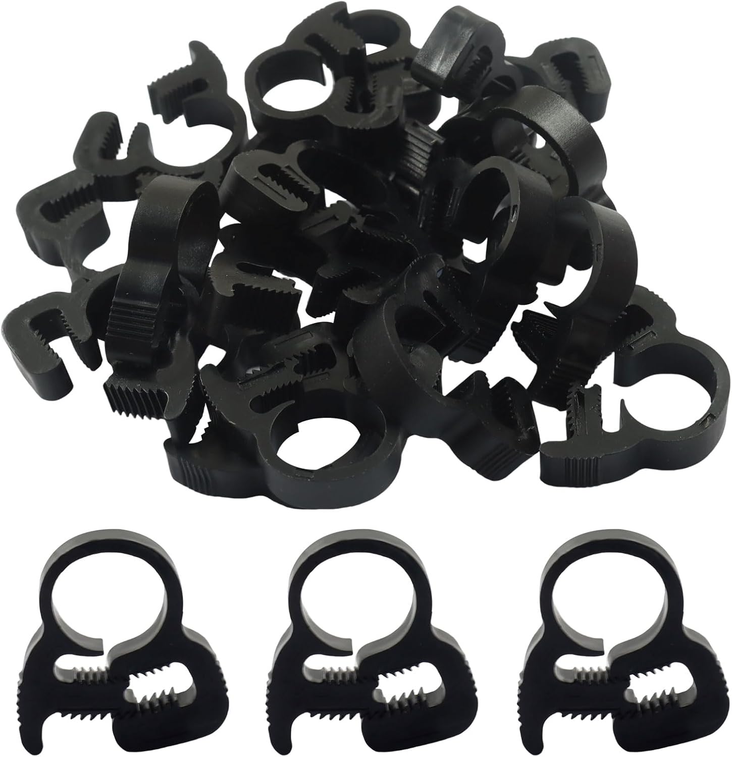 Murtenze 20 Pack Double Gripping Nylon Hose Clamps, Adjustable Plastic Snap Grip Hose Clamps for Connecting Fastening Pipes (8.1-8.6mm (5/16inch))