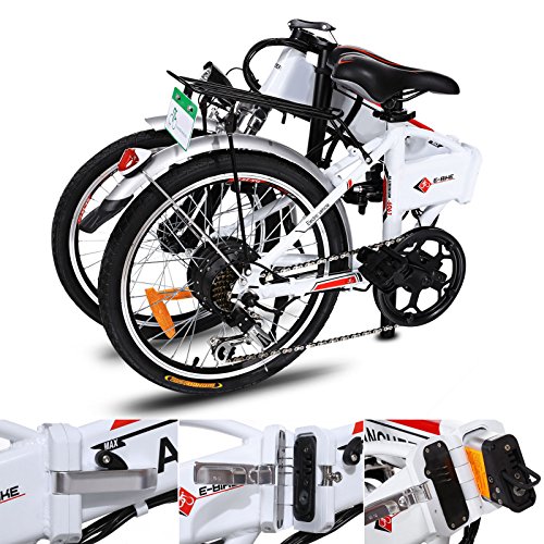 image for Sheepfun Foldable Electric City Bike with Removable 36V 8AH Lithium-Io