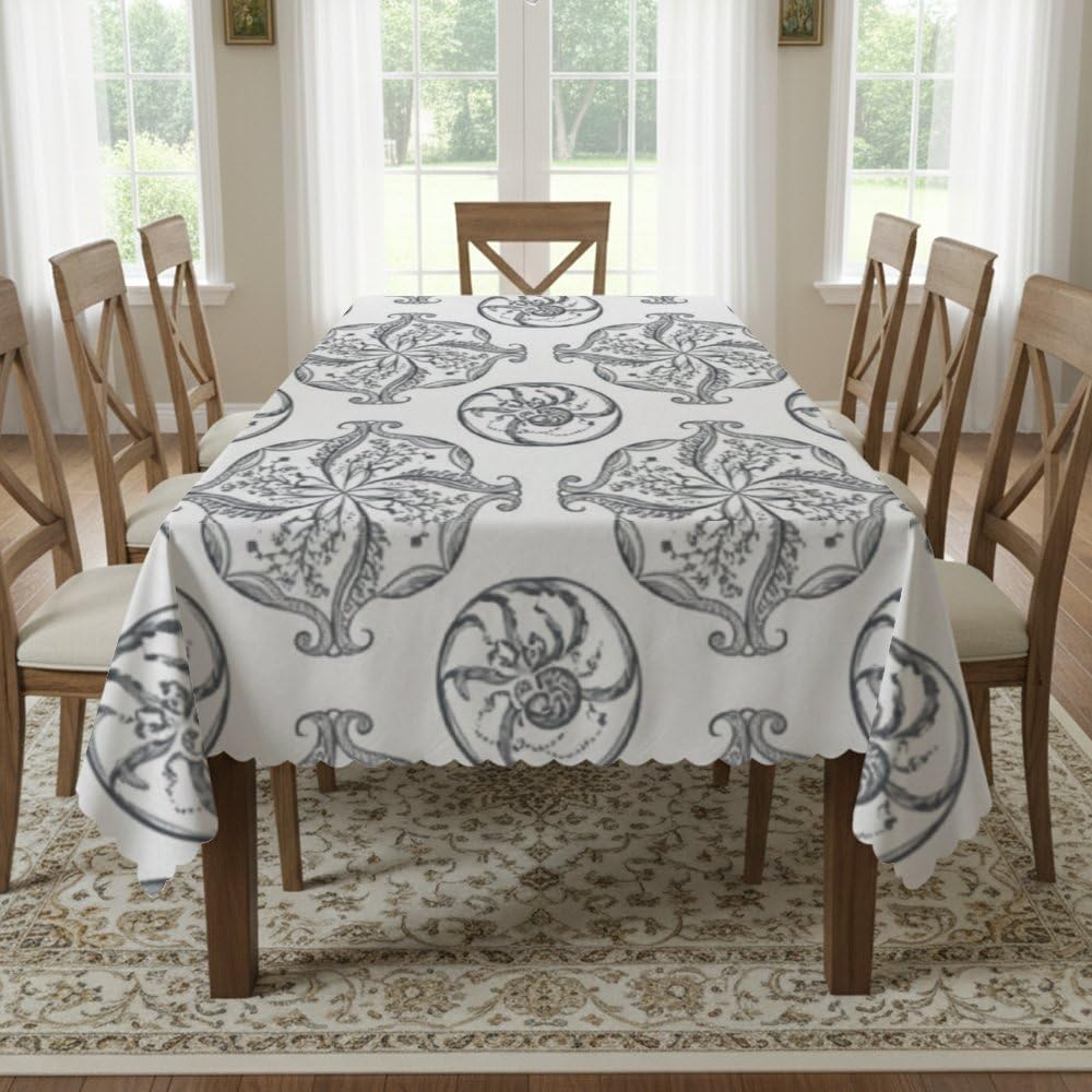 Boho Floral Grid Table Cover 60x120 in, Oil Proof Spill Proof Italian Coffee Table Cover, Party Decorations for Women Cloth Cute for Fiesta Brunch Supplies Coffee