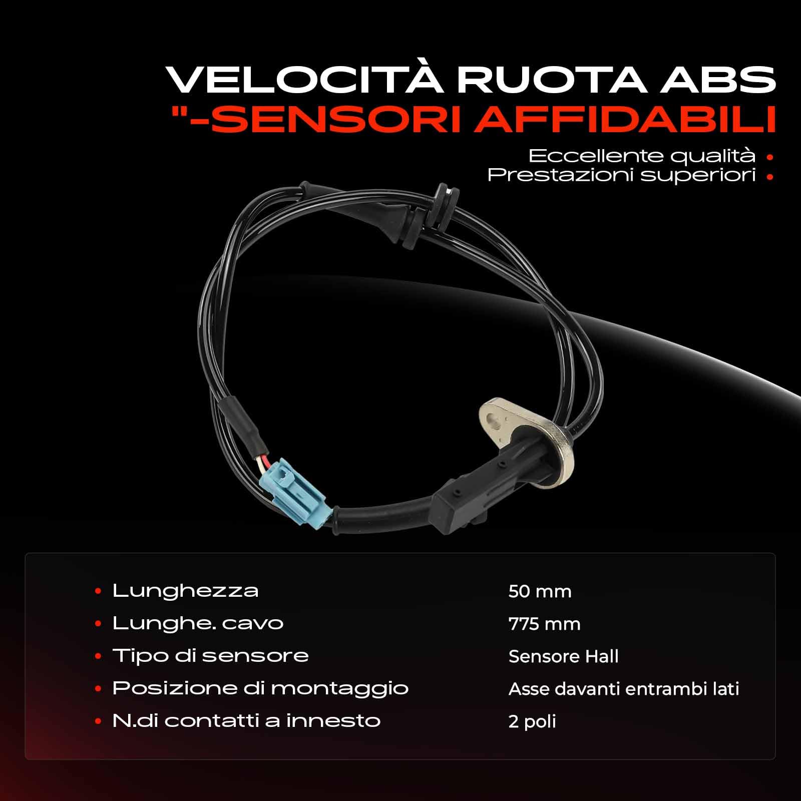 Frankberg Sensore Velocità Ruota ABS Sensore ABS 2-Poli Compatibile con Cabstar F24M F24W NT400 Cabstar F24M Replace# 31948,47910MB400