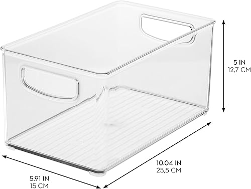 Miniatura 3 de iDesign Linus - Contenedor de plástico con asas para cocina nevera congelador despensa y organización de armarios sin bisfenol A BPA