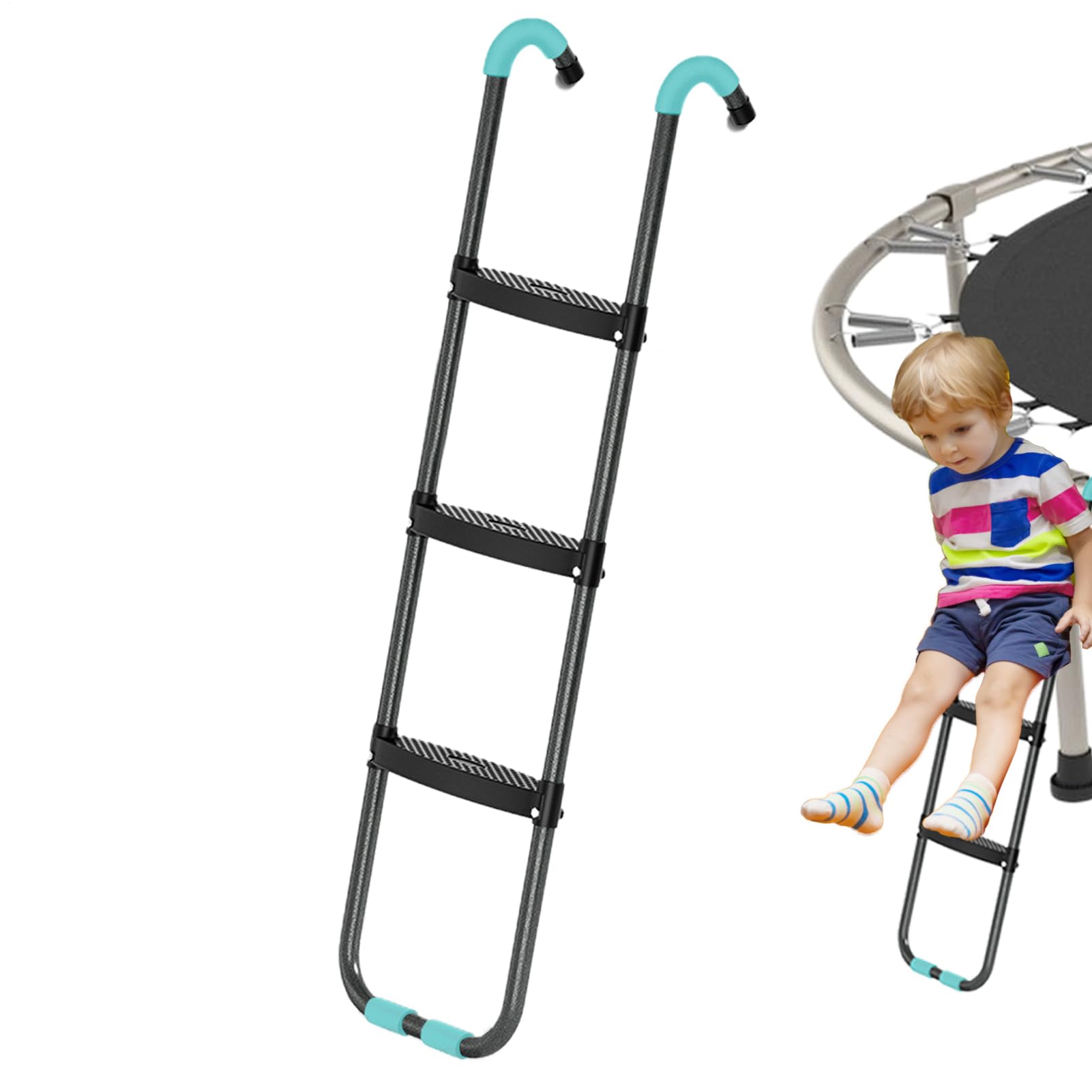 Scalatore per trampolino, scale per trampolino - Scaletta per accessori | per larga a 2 gradini/3 gradini - Gradino antiscivolo per scaletta in acciaio resistente per