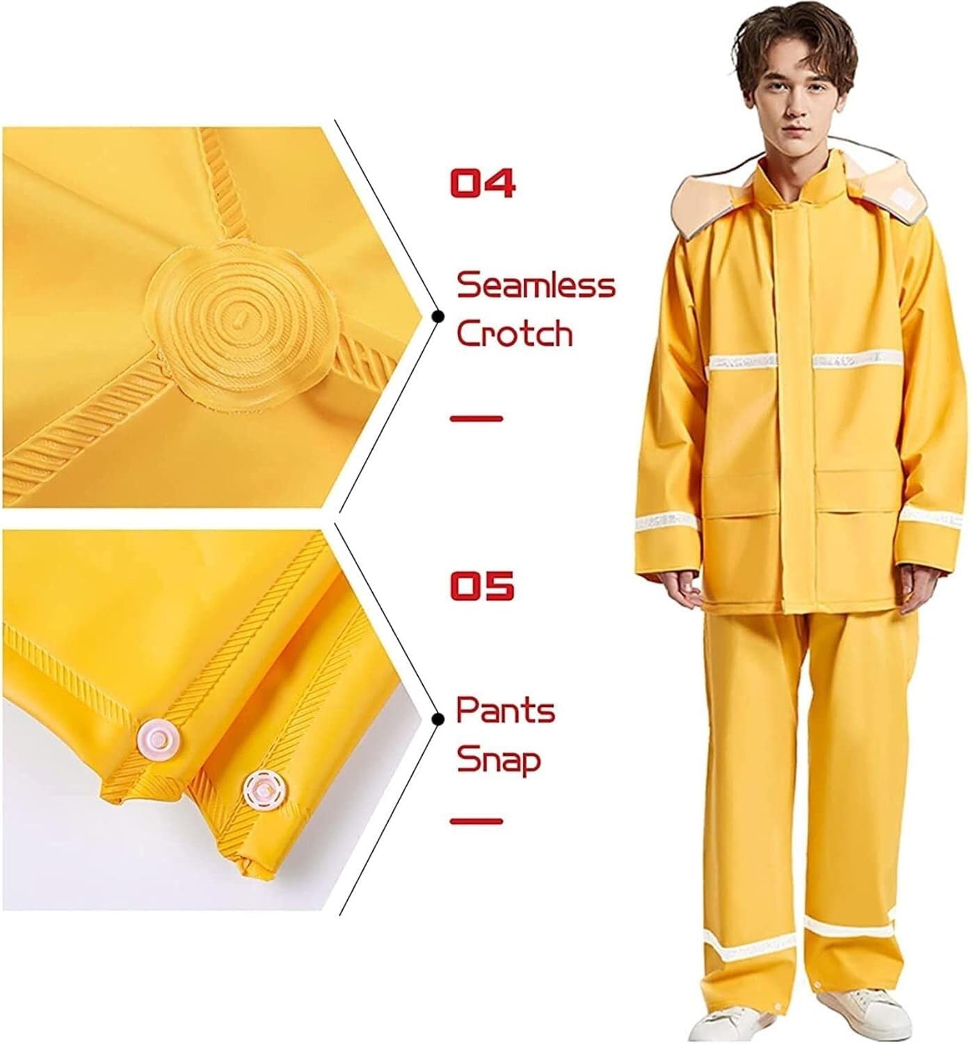 Impermeable de trabajo Chubasquero for hombre Chubasquero for mujer Chubasquero reflectante de seguridad transpirable y pantalones de lluvia for hombre y mujer Trabajo al aire libre Pesca Montar(XL)