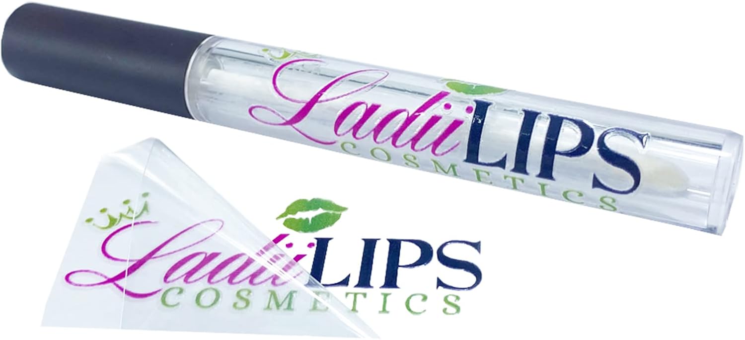 100 pcs Custom Printing Lipgloss Labels 3D Transfer Stickers Vinyl Labels for Lip Gloss,Personalized Wedding Bubble Tube Labels (100 Pcs,4 x 2cm)
