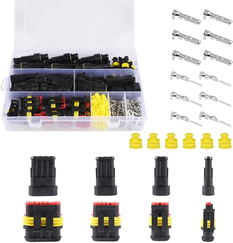 Kit de conectores elétricos automotivos à prova d’água MELIFE M16802, 1 a 4 pinos – 352 peças