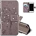 Produktbild COTDINFOR iPhone 6S Plus Hülle für Mädchen Elegant Retro Premium PU Lederhülle Handy Tasche mit Magnet Standfunktion Schutz Etui für iPhone 6 Plus / 6S Plus Gray Wishing Tree with Diamond KT.
