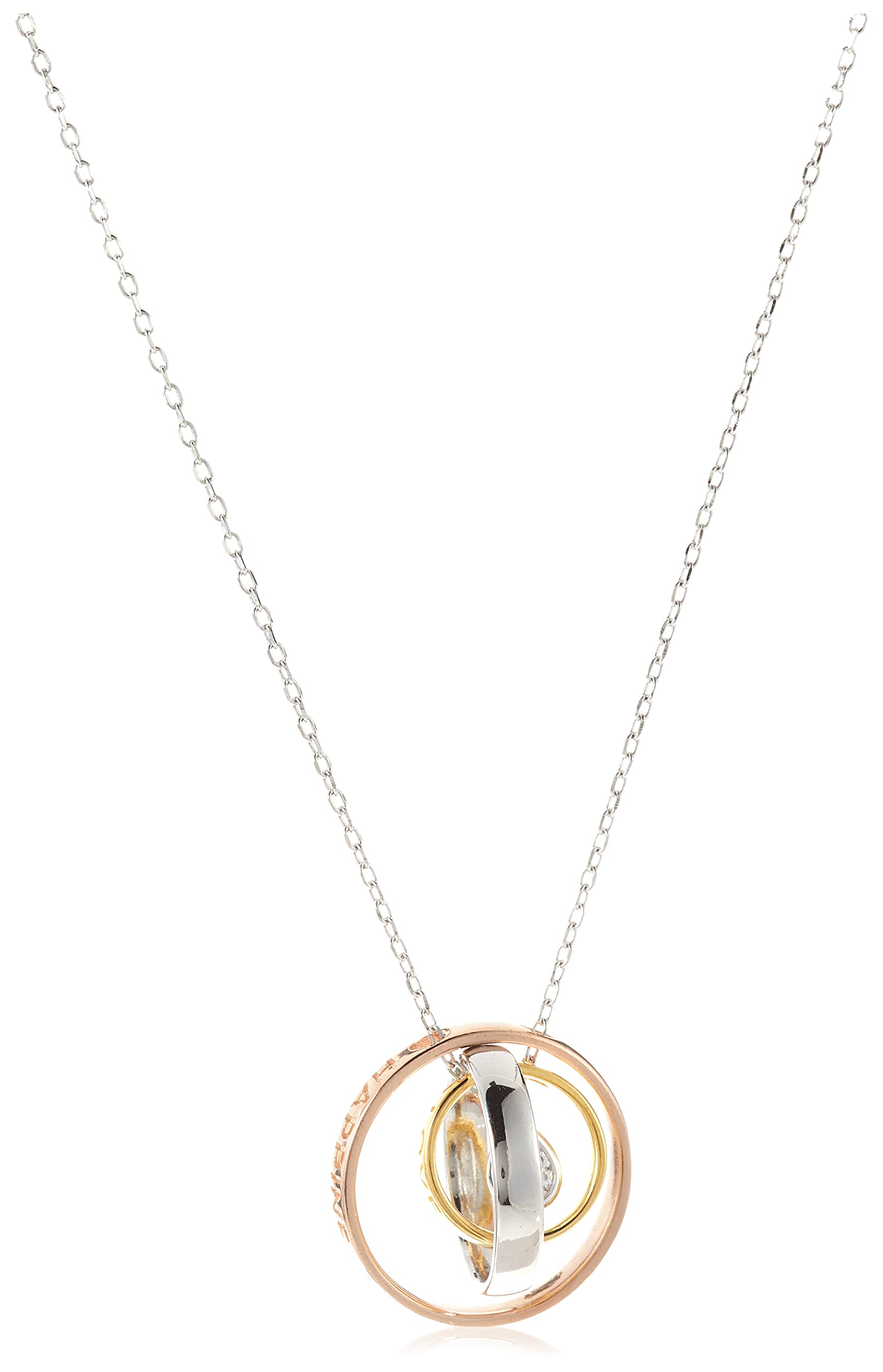 J. Rosée Women Fashion Crystal 18K Rose Gold Plated 925 Sterling Pendant Necklace, JR696