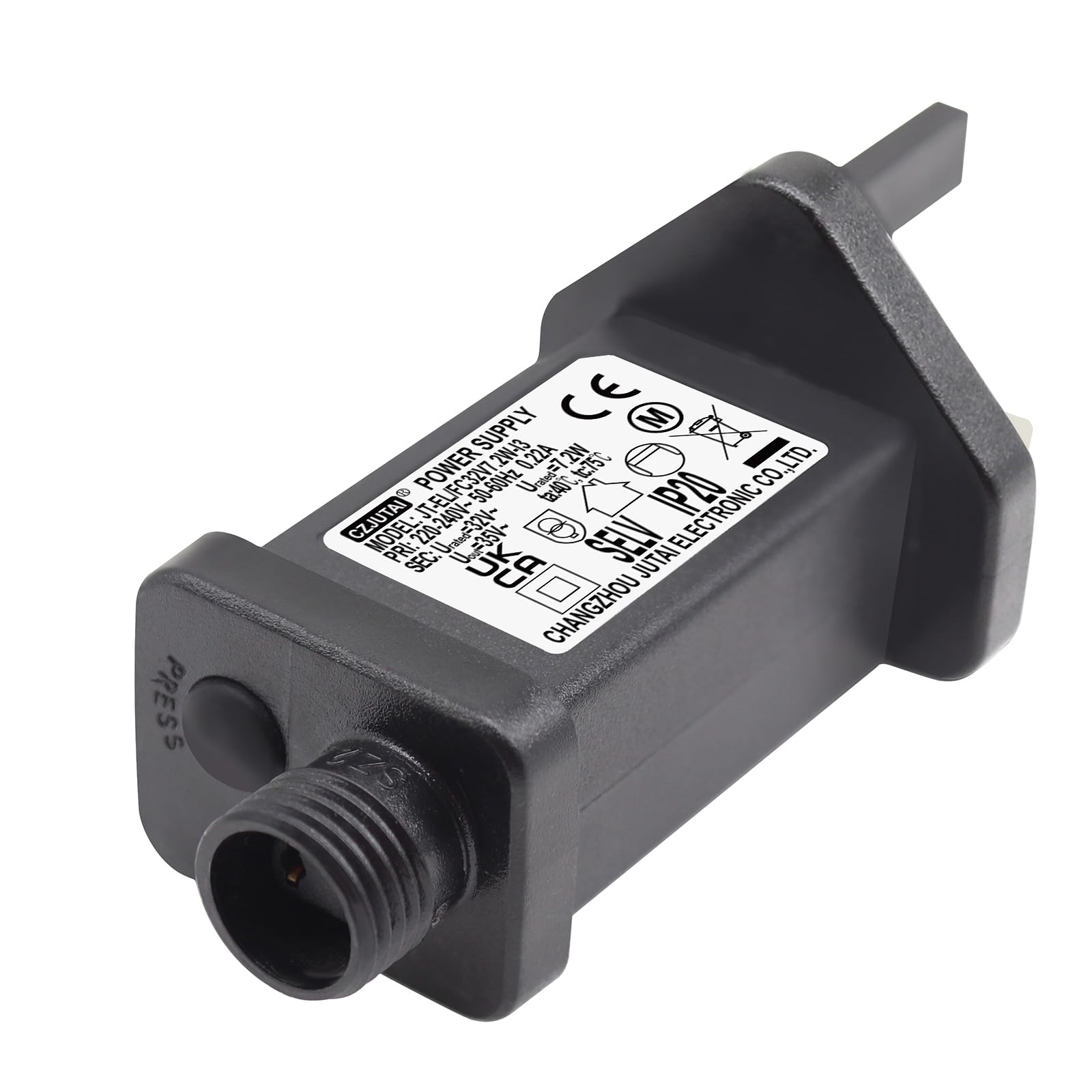 12V 6W String Lights Indoor-Outdoor Power Adapter for CZJUTAI JT-EL/FC12V6W /4.5W /3.6W-IP20 Christmas Lighting, with Multifunction Control Button (ScrewSocket(Switched-mode) 12V6W 1 PCS)