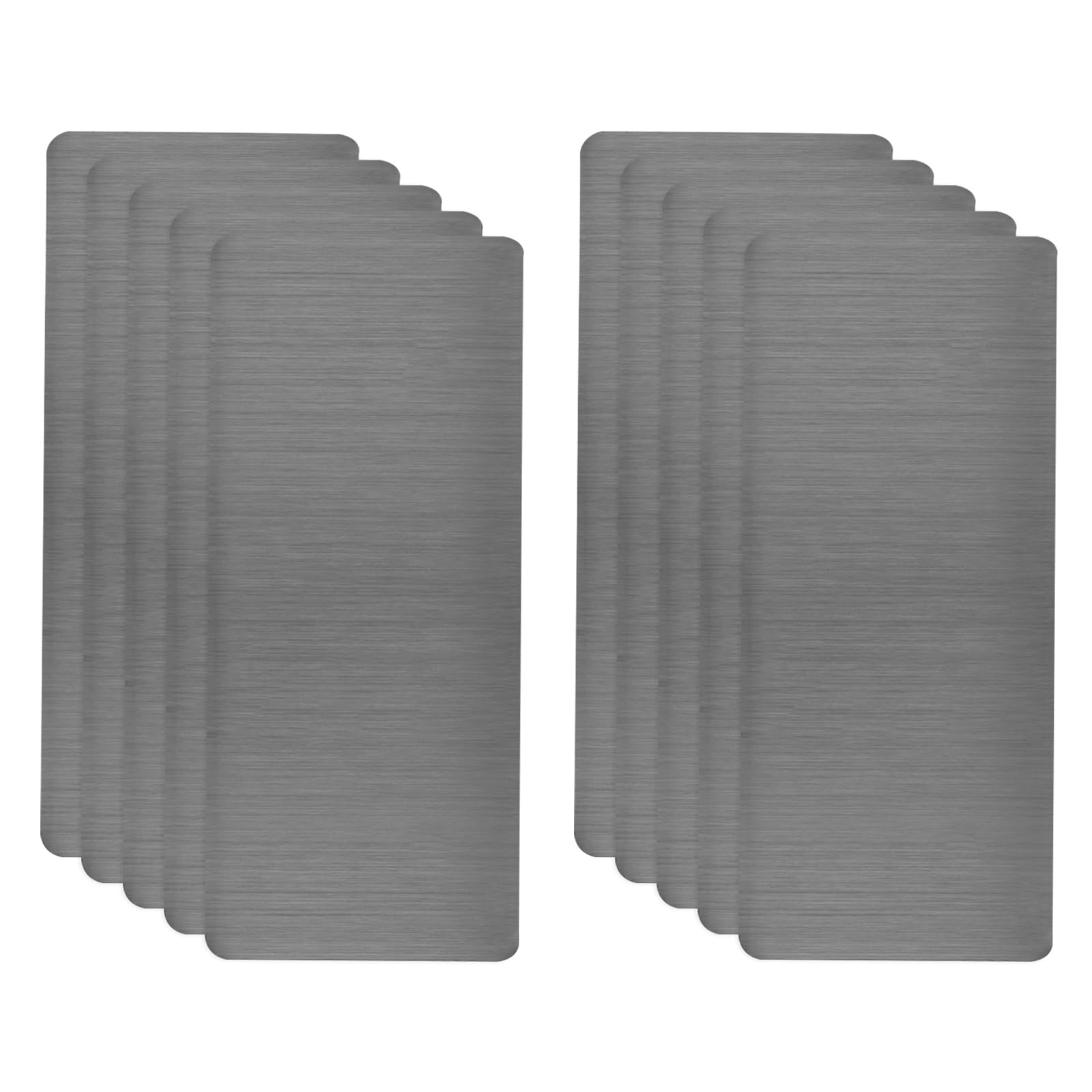 sourcing map 10pcs Metal Business Card Blanks, 50mm x 22mm x 0.4mm Stainless Steel Engraved Metal Business Visiting Name Cards for House Office DIY Gift Invitation(Black, Brushed)