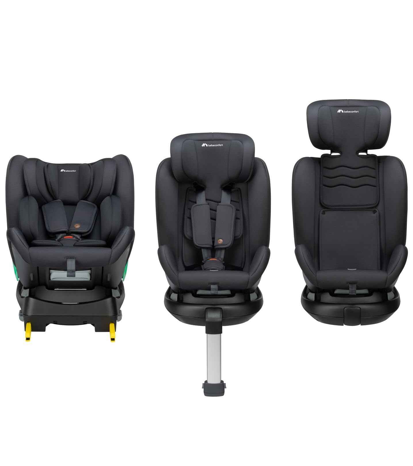 Bebeconfort Atlas 360 i-Size, Silla Coche 360, 0-12 Años, 40-150 cm, Silla Coche ISOFIX, Reposacabezas 10 Posiciones, 4 Posiciones Reclinadas, Protección Lateral, Mineral Black