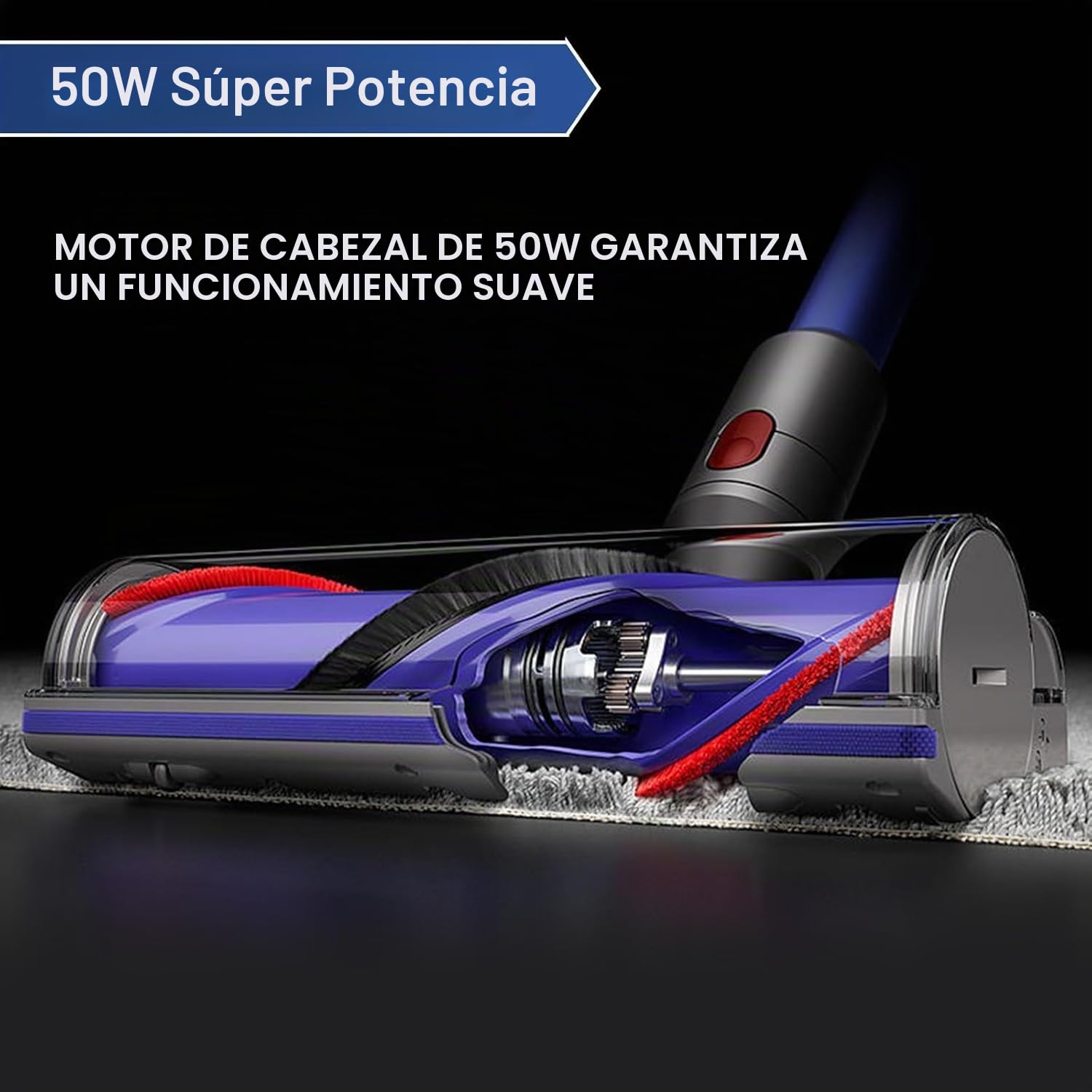 Cabezal de Cepillo Eléctrico para Dyson V7 V8 V10 V11 V15 SV10 SV11 SV12 SV14 Motorhead, Pieza de Repuesto para Cepillo Giratorio, Compatible con Alfombras y Suelos Duros