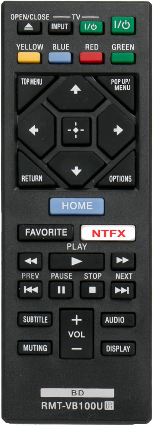 NEW RMT-VB100U Replaced BLU-RAY Player Remote fit for Sony Player BDP-BX150 BDP-BX350 BDP-BX550 BDP-BX650 BDP-S1500 BDP-S2500 BDP-S2900 BDP-S3500 BDP-S4500 BDP-S5500 BDP-S6500 BDP-S3700 BDP-BX370